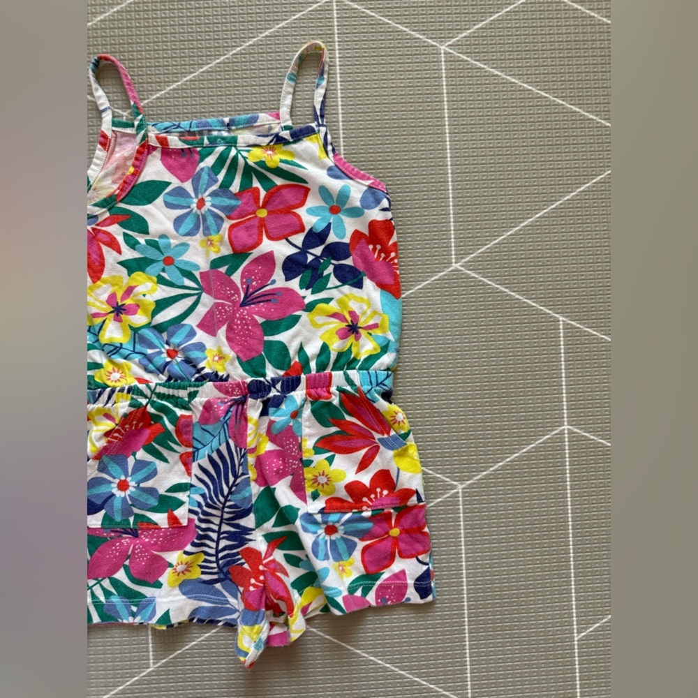 Wonder nation|Baby girl/toddler Colorful Tropical Floral Romper,summer style 4T•